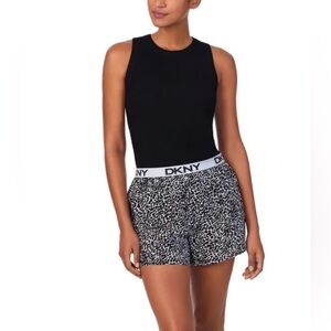 DKNY Womens Black Tank & Shorts Lounge Casual Pajama Sleepwear Set Breathable